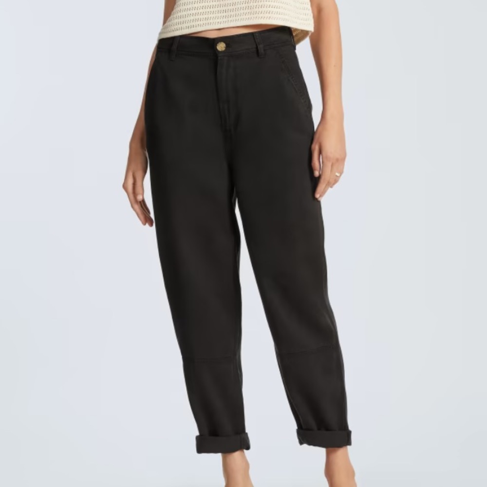 Everlane Relaxed Chino, Black, Size 6